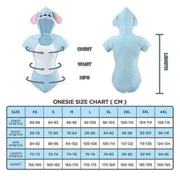 LittleForBig Baumwolle Strampler Onesie Pyjamas Bodysuit –Alien Experiment Strampler Blau M - 4