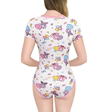 LittleForBig Baumwolle Strampler Onesie Pyjamas Bodysuit-Baby Usagi & Bella Strampler Rosa XL - 3