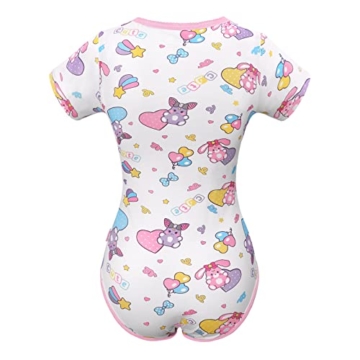 LittleForBig Baumwolle Strampler Onesie Pyjamas Bodysuit-Baby Usagi & Bella Strampler Rosa XL - 8
