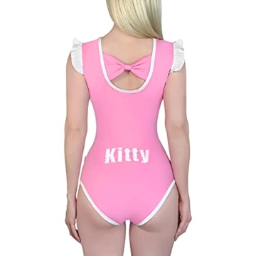 LittleForBig Baumwolle Strampler Onesie Pyjamas Bodysuit –Cosplay Mädchen Hallo Katze Rock Rosa Set M - 3