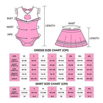 LittleForBig Baumwolle Strampler Onesie Pyjamas Bodysuit –Cosplay Mädchen Hallo Katze Rock Rosa Set M - 4