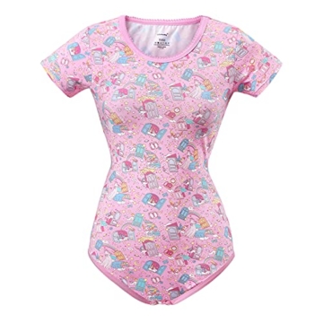 LittleForBig Baumwolle Strampler Onesie Pyjamas Bodysuit –Einhorn Träume Strampler Rosa M - 6