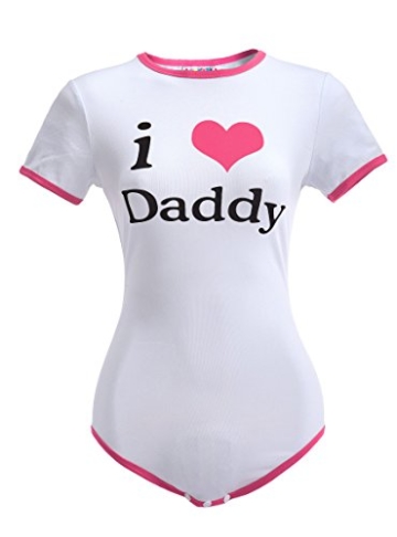 LittleForBig Baumwolle Strampler Onesie Pyjamas Bodysuit- I love Daddy-Muster Rot M - 5