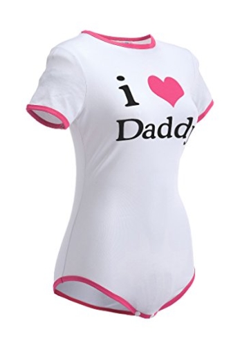 LittleForBig Baumwolle Strampler Onesie Pyjamas Bodysuit- I love Daddy-Muster Rot M - 6