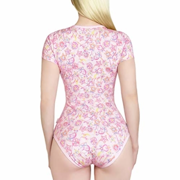 LittleForBig Baumwolle Strampler Onesie Pyjamas Bodysuit –Magischer Mond Strampler Rosa M - 3