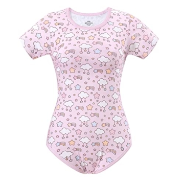 LittleForBig Baumwolle Strampler Onesie Pyjamas Bodysuit-Pastellhimmel Strampler Rosa L - 6