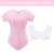 LittleForBig Baumwolle Strampler Onesie Pyjamas Bodysuit - Precious Geraffte Schleife Lätzchen Strampler Rosa XS - 4