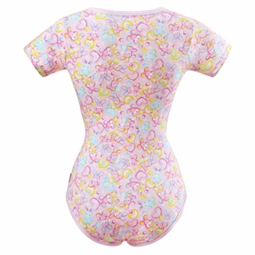 LittleForBig Baumwolle Strampler Onesie Pyjamas Bodysuit –Schlafenszeit Bunny Strampler Rosa XXXL - 8