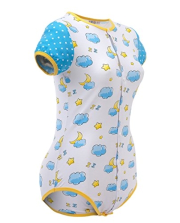 LittleForBig Baumwolle Strampler Onesie Pyjamas Bodysuit - Schlafenszeit Muster Gelb M - 6