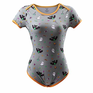 LittleForBig Baumwolle Strampler Onesie Pyjamas Bodysuit - Zucker Fledermaus Grau XL - 5