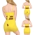 LittleForBig Damen Cosplay Ich Wähle Dich Baumwolle Overall Strampler Bodycon Minikleid mit abnehmbarem Schwanz Gelb XL - 3