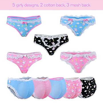 LittleForBig Mutandine Unisex In Rete A Quadri – Tucking Gaff – Con Fiocco – Taglie XS-4XL – Per Crossdresser E Transgender
