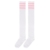 LittleForBig Knie hoch Schulmädchen Lange gestreifte Tube Strümpfe College Style Socken 2 Paar - Weiß und Rosa - 6