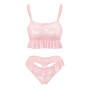 LittleForBig Set Bralette E Mutandine Sportive 'Baby Parade' - Reggiseno A Y E Slip Corti In Morbido Elastan, Loungewear