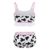 LittleForBig Spitzenbesatz Damen Nachtwäsche Träger Pyjama Cami Top und Shorts Dessous Bralette Loungewear Set - Milchkuh Weiß XL - 7