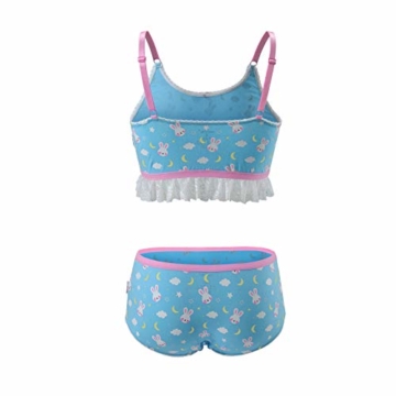 LittleForBig Spitzenbesatz Damen Nachtwäsche Träger Pyjama Cami Top und Shorts Dessous Bralette Loungewear Set-Snuggle Bunny Blau 4XL - 7