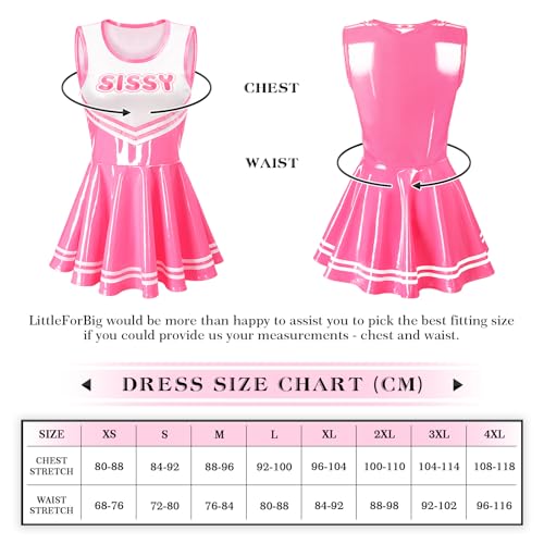 LittleForBig glänzendes Sissy Kleid / Rock in Kunstleder-Optik Maße