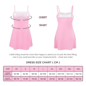 LittleForBig Sissy Kleid „University“ in Rosa – figurbetontes Träger-Minikleid Maße