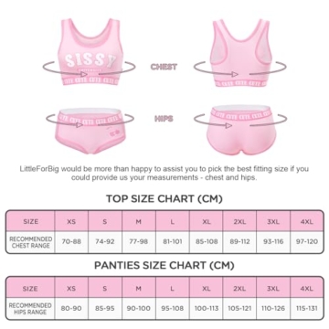 LittleForBig Sissy University Unterwäsche-Set BH und Slip in rosa Maße