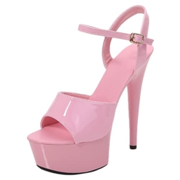Rosa Sissy High Heels mit Plateau – Sandaletten bis Größe 43
