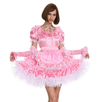 Sissy Dienstmädchen Kleid in Rosa abschließbar