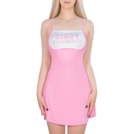 LittleForBig Sissy Kleid „University“ in Rosa – figurbetontes Träger-Minikleid