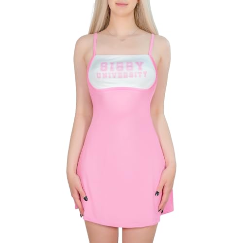 LittleForBig Sissy Kleid „University“ in Rosa – figurbetontes Träger-Minikleid