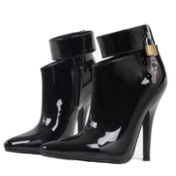 High Heels Hohe Absätze 12cm Lackleder Schuhe Mit Spitzer Zehe-Black||38 - 1