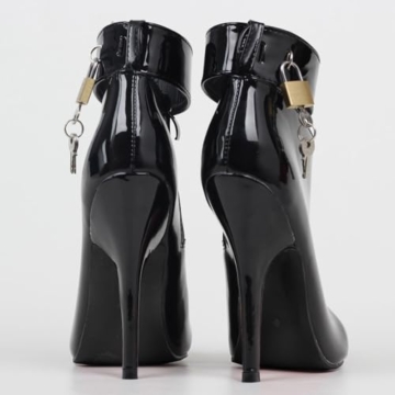 High Heels Hohe Absätze 12cm Lackleder Schuhe Mit Spitzer Zehe-Black||38 - 3