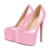 Meinabsatz Damen Plateau Pumps Klassische High Heels Stiletto Plattform Abendschuh Partyschuh Lackleder Rosa 45 EU - 2