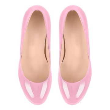 Meinabsatz Damen Plateau Pumps Klassische High Heels Stiletto Plattform Abendschuh Partyschuh Lackleder Rosa 45 EU - 4