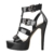 Only maker Damen Plateau Sandalen T-Spange High Heels mit Nieten Lackoptik Stiletto Absatz Sandaletten Schwarz 37 EU - 1