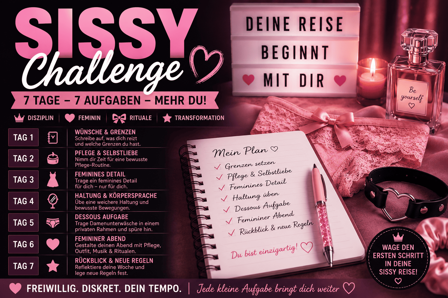 Sissy Challenge 7 Tage voller Aufgaben