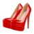Meinabsatz Damen Plateau Pumps Klassische Geschichtete Plattform High Heels Stiletto Damenschuhe Lackoptik Rot 40 EU - 3