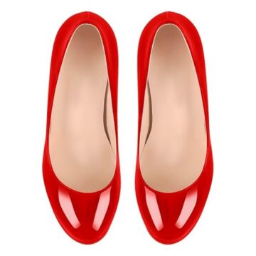 Meinabsatz Damen Plateau Pumps Klassische Geschichtete Plattform High Heels Stiletto Damenschuhe Lackoptik Rot 40 EU - 5