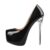 Meinabsatz Damen Stiletto High Heels Plateau Pumps Elegante Damenschuhe Party Kleid Stöckelschuhe Lack Schwarz 43 EU - 1