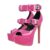 MissHeel Plateau Peep Toe Pumps Schnallen Absatzschuhe High Heels Stilettos Rosa EU 43 - 1