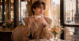 Sissy Welt Café Date im Abendlicht