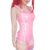 LittleForBig Ärmellos Verstellbare Träger Kunstleder Glänzend Onesie Schlafanzug Bodysuit - Latex-Like Babygirl in Training Strampler Rosa L - 3