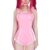 LittleForBig Ärmellos Verstellbare Träger Kunstleder Glänzend Onesie Schlafanzug Bodysuit - Latex-Like Babygirl in Training Strampler Rosa L - 1
