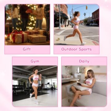LittleForBig Cheer Sissy University Peekaboo Sports Bralette Set Rosa XL - 6