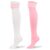 LittleForBig Knie Hoch Dick und Weich Schulmädchen Lange Gestreifte Tube Strümpfe College Style Socken 2 Paar L - Weiß und Rosa - 1