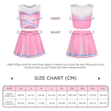 LittleForBig Unisex Ärmellose Loungewear Babydoll Cheer Sissy Croptop Minirock Bralette Set Rosa XL - 4