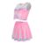 LittleForBig Unisex Ärmellose Loungewear Babydoll Cheer Sissy Croptop Minirock Bralette Set Rosa XL - 5