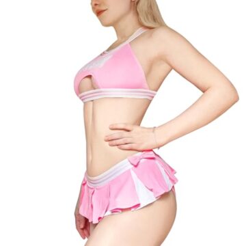 LittleForBig Unisex Schlafanzug-Set mit Kreuzträger-Oberteil (verstellbare Träger) und Slip-Höschen im Bralette-Design – Verfügbar in Rosa XXXL - 2