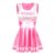 LittleForBig Unisex Seidiger Ärmelloser Overall Glänzender Satin Cheer Sissy Bodycon Mini Kleid Rock Hot Pink XL - 6