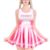 LittleForBig Unisex Seidiger Ärmelloser Overall Glänzender Satin Cheer Sissy Bodycon Mini Kleid Rock Hot Pink XL - 1