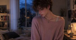 Sanftes Femboy Beitragsbild zu Femboy Geschichte – Der Abend, an dem Leo leiser wurde