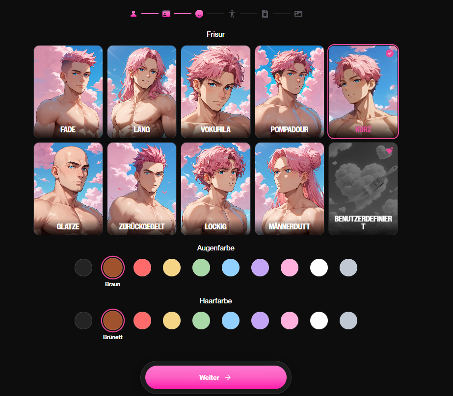 OurDream.ai Erfahrungen mit Frisuren, Augenfarben und Haarfarben