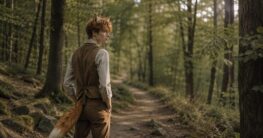 Stimmungsvolles Foxboy Beitragsbild zu Foxboy Geschichte – Der Waldweg und die neue Silhouette